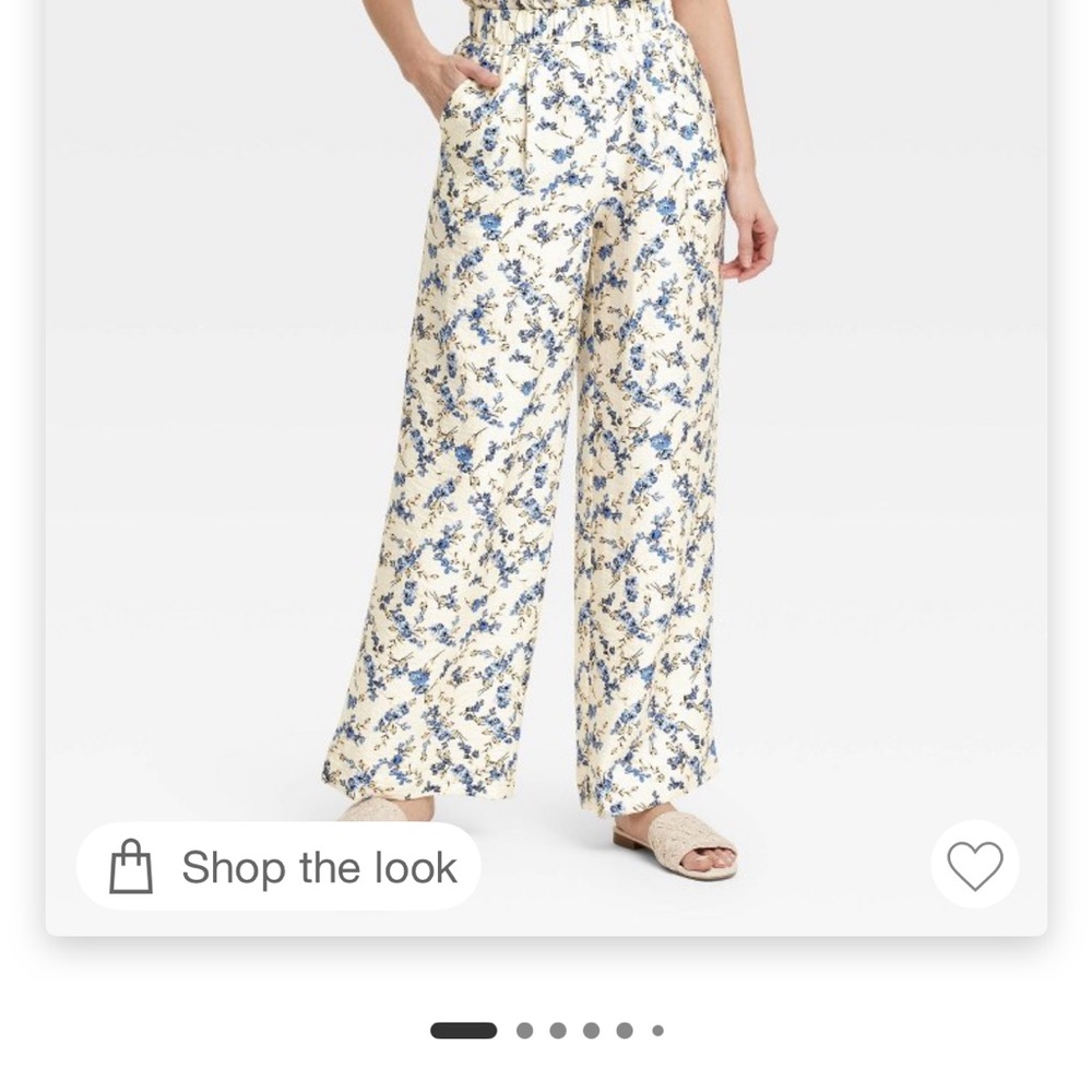 Floral Print Wide-Leg Pants